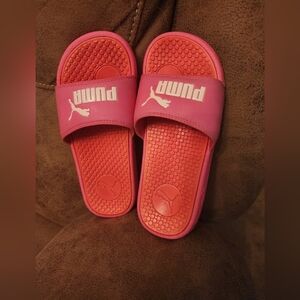 Puma Pink Sandals with Textured Footbed